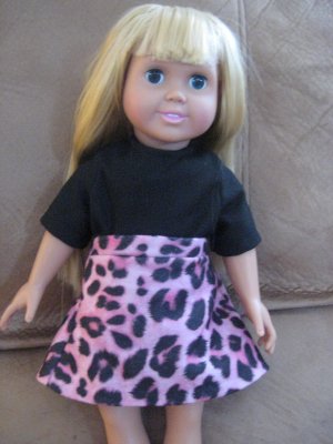 Pink leopard mini skirt