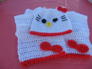 Child Hello Kitty hat and scarf