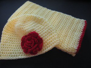 Flowered hat and scarf