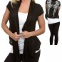 L@@K SEXY BLACK SPARKLE ANGEL WING SHRUG JACKET S