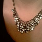 AMAZING BLACK SILVER CZ RHINESTONE CRYSTAL CHOKER NECKLACE GOTH GOTHIC VICTORIAN