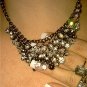 AMAZING BLACK SILVER CZ RHINESTONE CRYSTAL CHOKER NECKLACE GOTH GOTHIC VICTORIAN