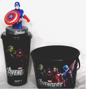 MAVEL THE AVENGERS GLASS TOPPER FIGURE BUCKET MOVIE CAPTAIN AMERICA COLLECTIBLE