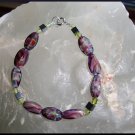 Hematite/Purple Swirl Glass