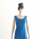 Blue Evening Blouse.Casual Blouse.Sleeveless Blouse
