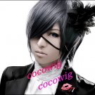 Black Butler Kuroshitsuji Ciel Phantomhive Cosplay Black Gray Cosplay wig