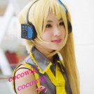 Vocaloid Akita Neru Cosplay Blonde wig 1*Ponytails 120CM