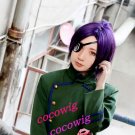 Hitman Reborn Chrome Dokuro  Purple Black Cosplay Wig