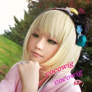 Ao No Exorcist Shiemi Moriyama Cosplay Wig Costume Short Blonde
