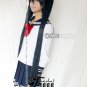 Vocaloid Black Rock Shooter BRS  black and green cosplay wig clip 120 cm