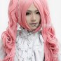 Perona ONE PIECE Long Curly Pink Ponytails Anime Cosplay Party Hair Full wig
