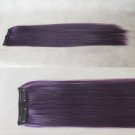 One Piece long straight hair extension clip-on  8cm*50cm  purle black