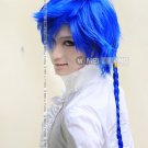 Vacaloid Kaito New Short Sapphire Blue Layered With A Braid Cosplay Costume Wig