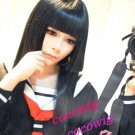 Hell girl Enma Ai Black Long Straight Cosplay Hair Wig 80cm