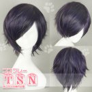 Gintama Takasugi Shinsuke Black Purple Short Cosplay Wig