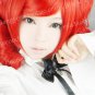 High Quality Vocaloid Teto Kasane Red Cosplay Wig 2 clips ponytails