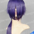 Hakuouki Portable Saito Hajime Pruple/Violet Black Cosplay Costume Wig