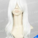 80CM Long Silver white roll Curly Wave Anime Cosplay Party Hair Ful Wig