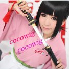 Hakuouki Yukimura Chizuru Black Cosplay Wig with one 60cm Ponytail