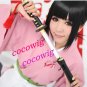 Hakuouki Yukimura Chizuru Black Cosplay Wig with one 60cm Ponytail