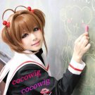 Kinomoto Sakura Anime Short Brown cos Cosplay Party Hair Wig