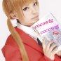 Tonari no Kaibutsu-kun Straight Mixed Orange Costume Anime Full Party Hair Wig