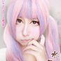 Hot Selling Halloween Japanese Harajuku Zipper Pink Purple Curly Cosplay Party Wig