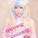 Fashion Hot Sell Lolita Long Curly Gradient Color Cosplay Wig