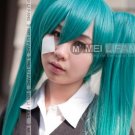Vocaloid Hatsune Miku Cosplay Wig Dark Green 2 Ponytails 120cm