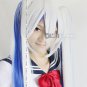 1.2M Vocaloid2 Snow Miku Hatsune White Blue Long Cosplay Wig 2*clip ponytails
