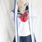1.2M Vocaloid2 Snow Miku Hatsune White Blue Long Cosplay Wig 2*clip ponytails