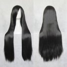 Heat Resistant 80CM Long Black Incline Bangs Straight Girl's Cosplay Hair full wig/wigs