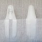 Fashion Long Heat Resistant Straight White Cosplay Wig 100cm