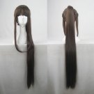Long Hair Heat Resistant Straight brown 90cm clip pigtail Cosplay Party Hair Full Wig