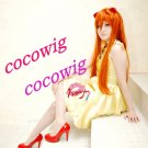 EVA Asuka Langley Soryu Orange 80cm Long Straight Anime Cosplay Wig