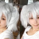 Silver Soul Sakata Gintoki female silver white 2 clips cosplay wig