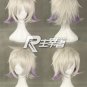 New! Karneval Nai Anime Short Flip Cosplay Wig white with purple