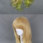 Japaness Harajuku hot sell light gold mix green color lolita long curly cosplay wig