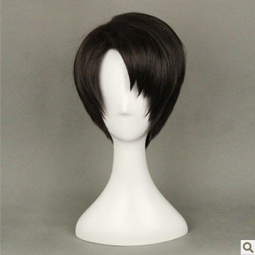 NEW Attack on Titan Levi Short black brown cosplay wig