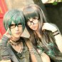 Japaness Harajuku beautiful hot sell gray green colours lolita long curly cosplay wig