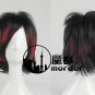 Japanese Harajuku Zipper black Mix red Straight Halloween Cosplay Party wig