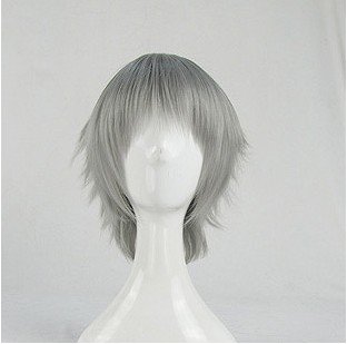 Neon Genesis Evangelion Nagisa Kaworu silver grey short cosplay wig