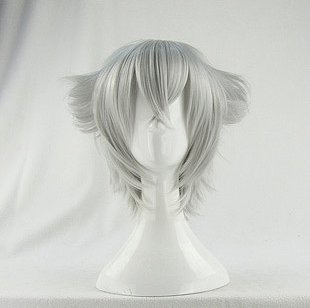 Heat resistant K Isana Yashiro short silver white Cosplay Wig + free wig cap