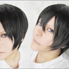 Free Haruka Nanase Anime Short Black Straight Cosplay Party Hair Wig