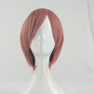 Hot sell short dark pink mix anime cosplay costume wig + free shipping