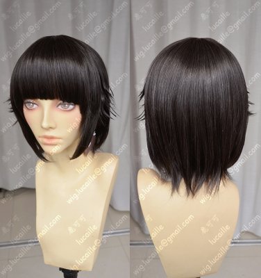 Uiharu kazari natural brown short ears tilting cos wig