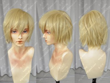 A messy tilting flax gold APH British universal thickened hair cos wig
