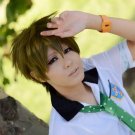 Free Tachibana Makoto short olive green cosplay party wig Halloween