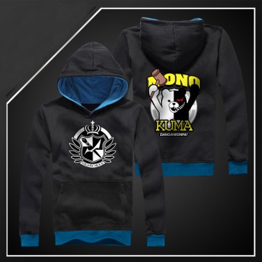 New Anime danganronpa black white bear long Sleeve black Unisex Hoodie Cosplay Costume