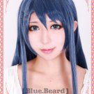 Danganronpa Dangan-Ronpa Sayaka Maizono dark blue Long straight 80cm Cosplay Wig Costume